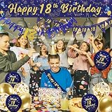 DEARLIVES Navy Blue Gold 18th Birthday Decorations Triangle Flags Banner Sash view 6