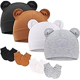 BQUBO Newborn Baby Hats Mittens Set for Boys Girls Hospital Hat Beanie Infant Caps Baby Gloves
