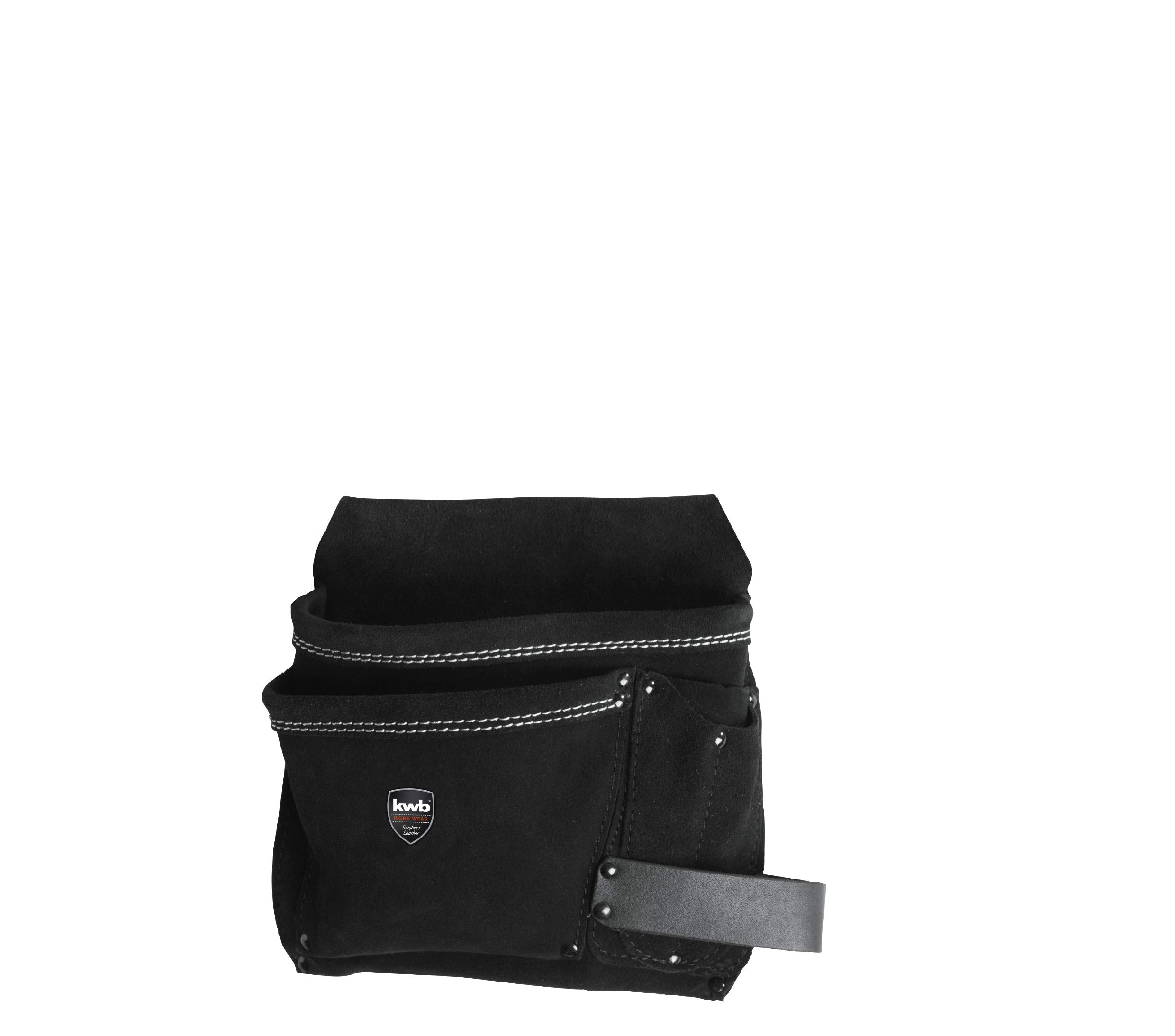 KWB TOOL BELT POUCH WITH LARGE AND SMALL POCKETS, MADE OF LEATHER, TOOL HOLDER, TOOL ORGANIZER