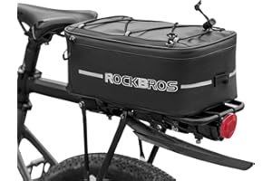ROCKBROS Bike Rack Bag Bike Trunk Bag Rear Bike Rack Bag for Travel with Rain Cover & Reflective Stripes, 6L(Black)