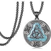 Zaruiqun Celtic Knot Necklace for Men 925 Sterling Silver Protection Amulet Necklace Trinity Knot Pendant Gift