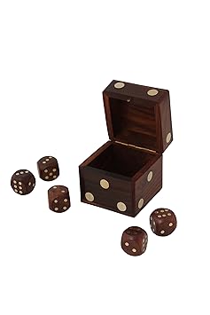 Vian Craftsman Handmade Wooden Game Dice Set, 2.5-inch