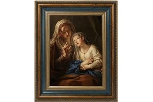 FOLKOR Classical DIY Wood Plein Air Frame for 20x24 Handmade Oil Paintings, 3.5" Wide Antique Sculpted Art Frame for Artists Exhibition Gallery Show Memorial Portrait, No Glass & Back (Blue Gold)