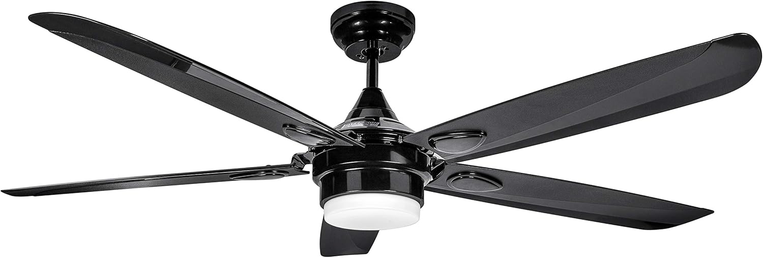 Hyperikon Black Ceiling Fan With Light 56 Inch 38w Modern