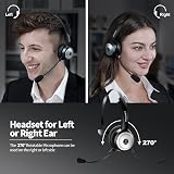TECKNET Bluetooth Headset with Charging Dock Noise Cancelling Microphone 2 view 5