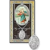 Hirten St. Christopher Pewter Medal Pendant with Chain, Made in USA
