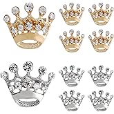 YAFIYGI 10Pcs Crown Pin Brooches for Women and Mens Fashion Small Silver and Gold Diamond Lapel Pins Crowns Brooches for Wedding Birthday Sashes and Accessories Stylish Pins