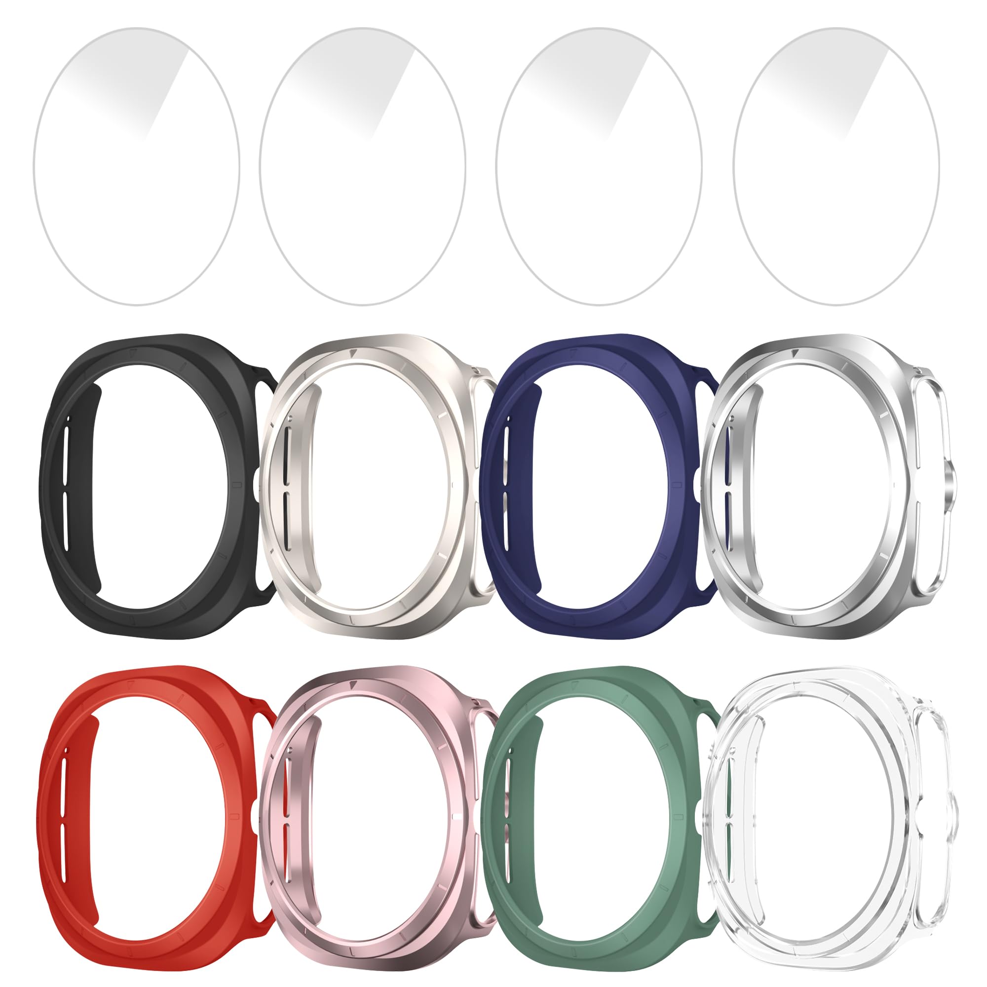 Photo 1 of Tiorecime 8+4 Pack Case for Samsung Galaxy Watch Ultra 47mm with Tempered Glass Screen Protector, Waterproof Anti-Fog Screen Protector Shockproof Hard PC Cover Compatible with Galaxy Watch Ultra