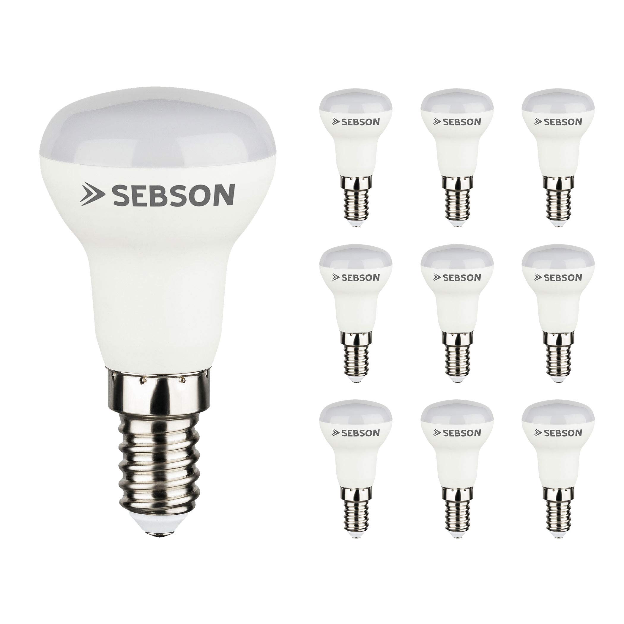 SEBSON 10x LED E14 Reflector Bulb 3W, Small Edison Screw Bulb Warm White 3000K, Replaces 20W, 200lm, Ra97, 230V LED Light R39 Flicker Free