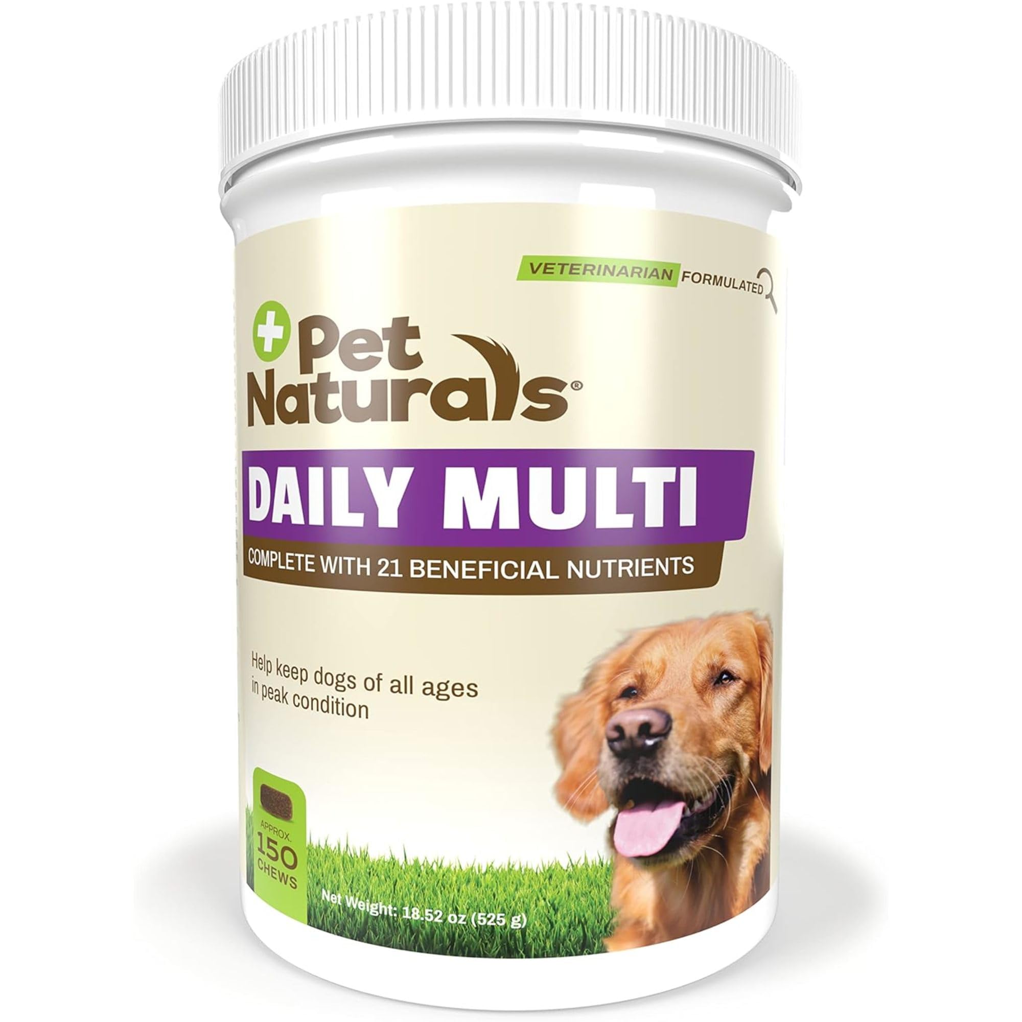 Pet Naturals Daily Multivitamin for Dogs, Veggie Flavor, 150 Chews - Yummy Chews with Amino Acids, and Antioxidants - Supports Energy, Metabolic Function and Pet Wellness