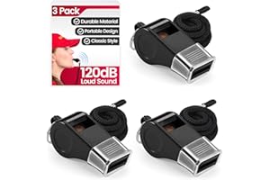 SPORTIC Whistle，3 Pack Durable Plastic Whistles with Lanyards – Loud Crisp Sound for Coaches, Referees, Training, Emergencies, and Outdoor Activities