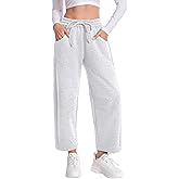 CEITAJUI Women's Barrel Pants Baggy Wide Leg Sweatpants Elastic Waisted Drawstring Lounge Pants with Pockets
