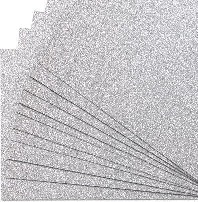 Springboard Supplies Silver Glitter A4 Card Sheets 10 Pack 290gsm