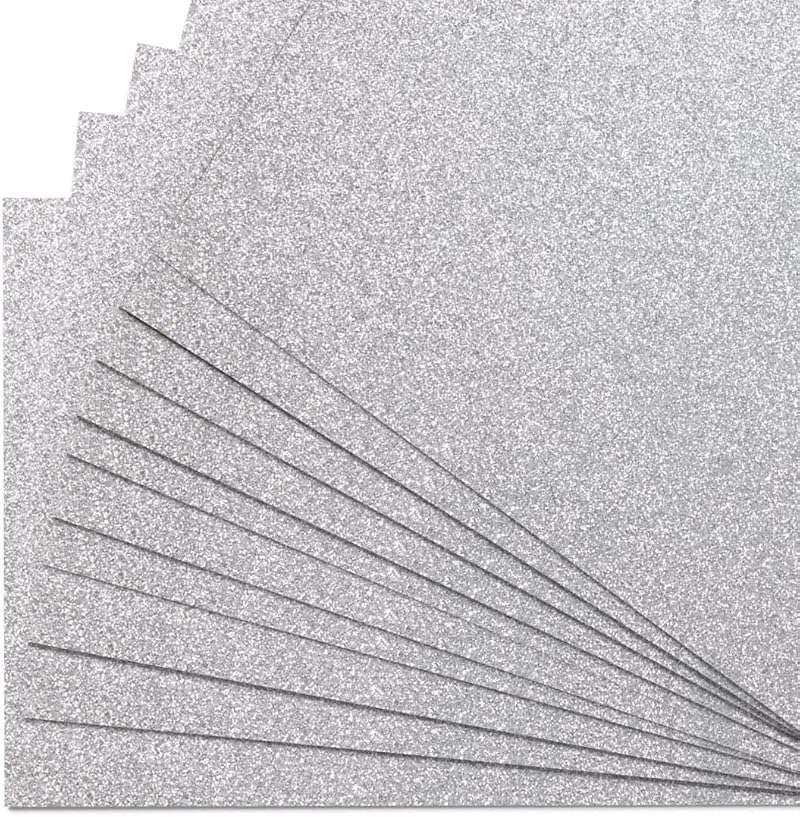 Springboard Supplies Silver Glitter A4 Card Sheets 10 Pack 290gsm