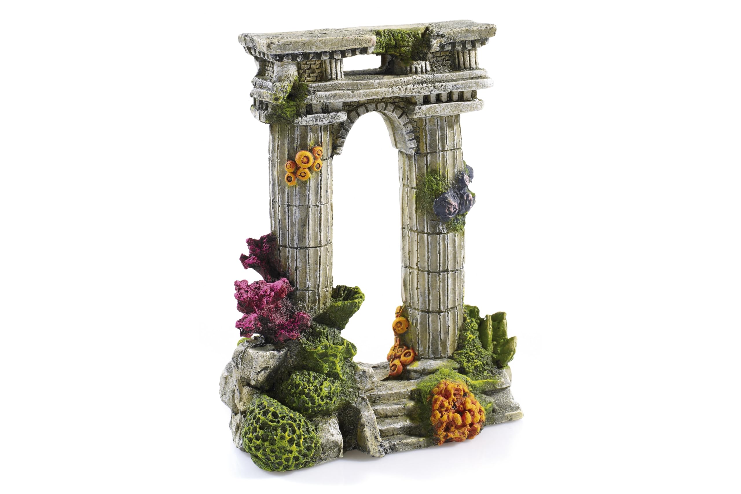 CLASSIC Polyresin Twin Column Ruin Aqaurium Ornament 22cm