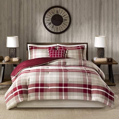 Amazon Com 5 Piece Red Multi Holiday Plaid Pattern Oversize