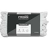 Fromm ColorSafe 100% Cotton Bleach Proof Salon Hair Towels for Hairstylists, Barbers, & Spa, 16" by 29", Absorbent Stain Resistant Towels for Drying All Hair Types, Color Safe Towels, White 6-Pack