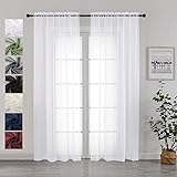 Chyhomenyc White Sheer Curtains 84 Inches Long 2