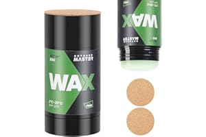 OutdoorMaster Update Rub-on Ski Snowboard Wax, 80g Universal Portable Cross-Country Wax for Universal Temperature, Easy Operation, Quick Waxing for Outdoors
