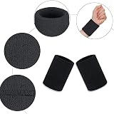 MEETTIKEY Sweat Bands 2-Pack Elastic Cotton Wristbands 8x10 cm Black view 3
