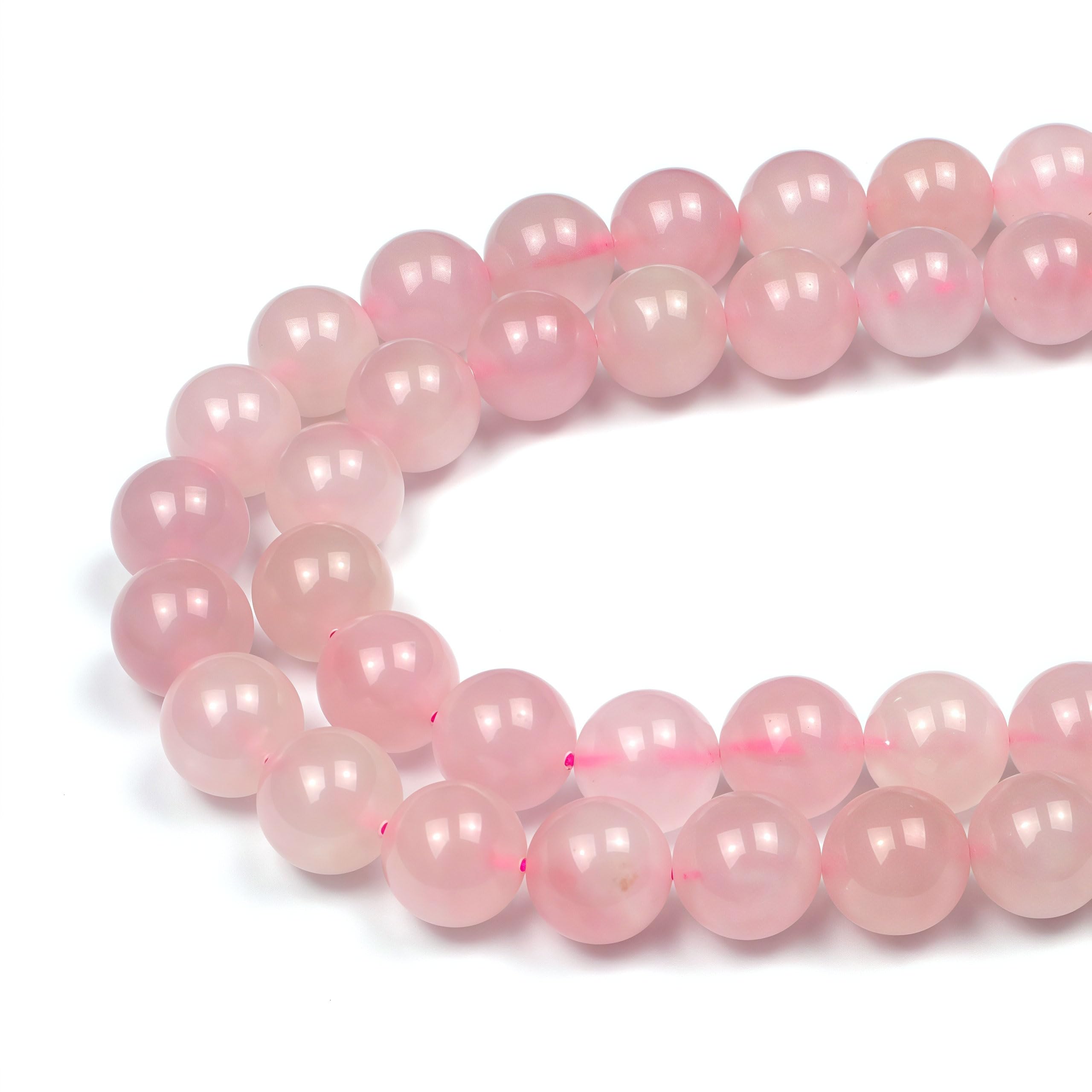 MJDCB Natural Round Stone Beads 4mm Rose Quartz Loose Gemstone Beads for Jewelry Making Bracelet Necklace 85pcs