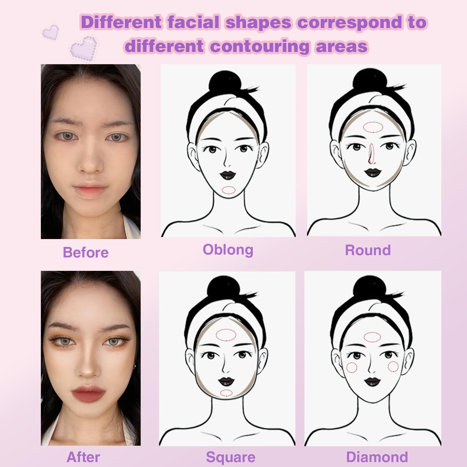Lilyloria Face Highlighter Contour Shading Palette Sculpting Long-lasting Pressed Powder Smooth Matte Shimmer Finish Makeup for Cool Toned Skin