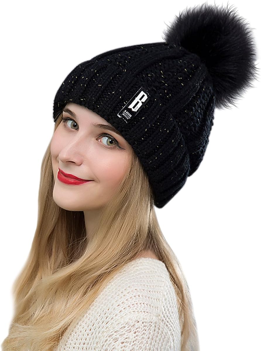 Pom Beanie Hat Women S Winter Fleece Lined Cable Knitted Pom Beanie Hat Black Amazon Co Uk Clothing Pom Beanie Hat Women S Winter Fleece Lined Cable Knitted Pom Beanie Hat Black Amazon Co Uk Clothing