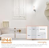 National Lighting Chrome E14 LED Bathroom Wall Light with Frosted Glass IP44 view 4