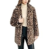 YIGAMA Womens Long Faux Fur Coats Lapel Faux fur Jacket Fluffy Coats Fuzzy Winter Jacket with Pockets