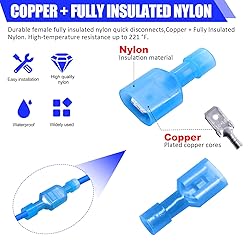 Twidec/100PCS Nylon Spade Connectors Kit 16-14