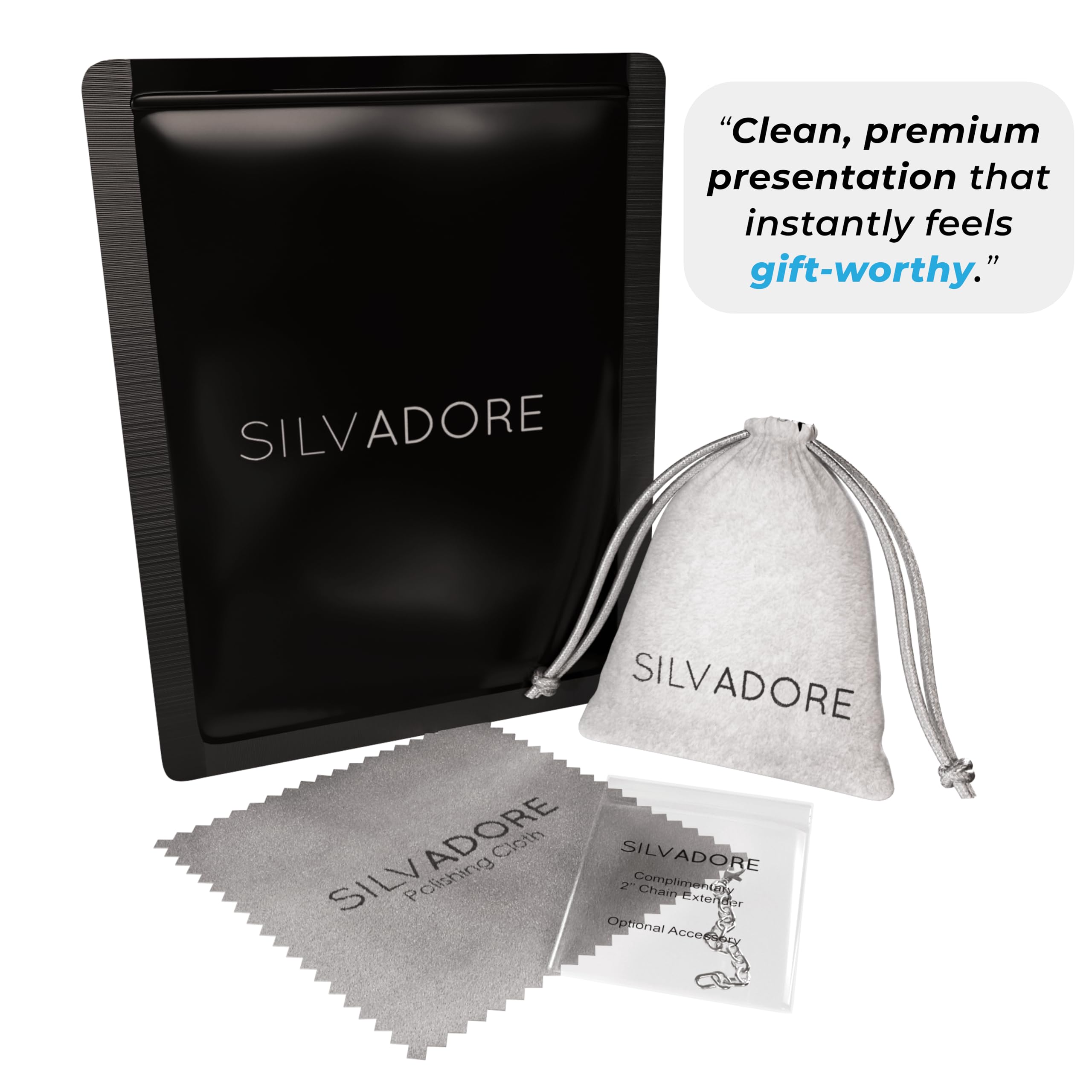 Silvadore Silver Cuban Link Chain for Men Necklace (9mm) - 925 Silver Plated Stainless Steel Chain for Men - Thick, Flat, Non-Tarnish & Waterproof Jewelry - GIFT-READY - (18/20/22/24 inch)