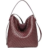 DSGUTWO Large Woven Tote Bag Vegan Leather Shoulder Bag for Women Fashion Travel Shopper Bag Top Handle Handbag and Purse