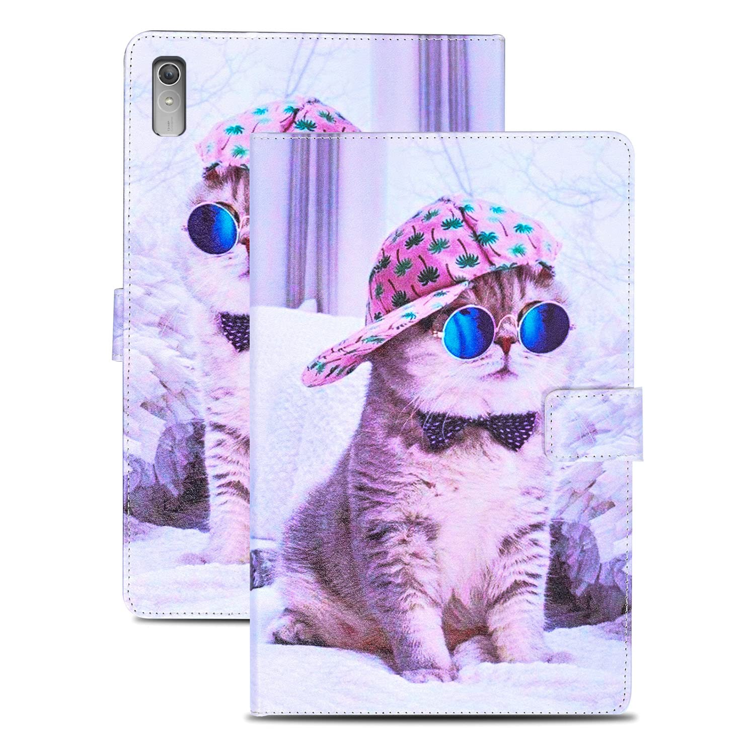 Rostsant Case Compatible with Lenovo Tab P11 2nd Gen 11.5 inch (TB350FU/TB350XU), PU Leather Magnetic Stand Protective Shockproof Tablet Cover for Lenovo Tablet P11 2nd Gen Case - Hat cat