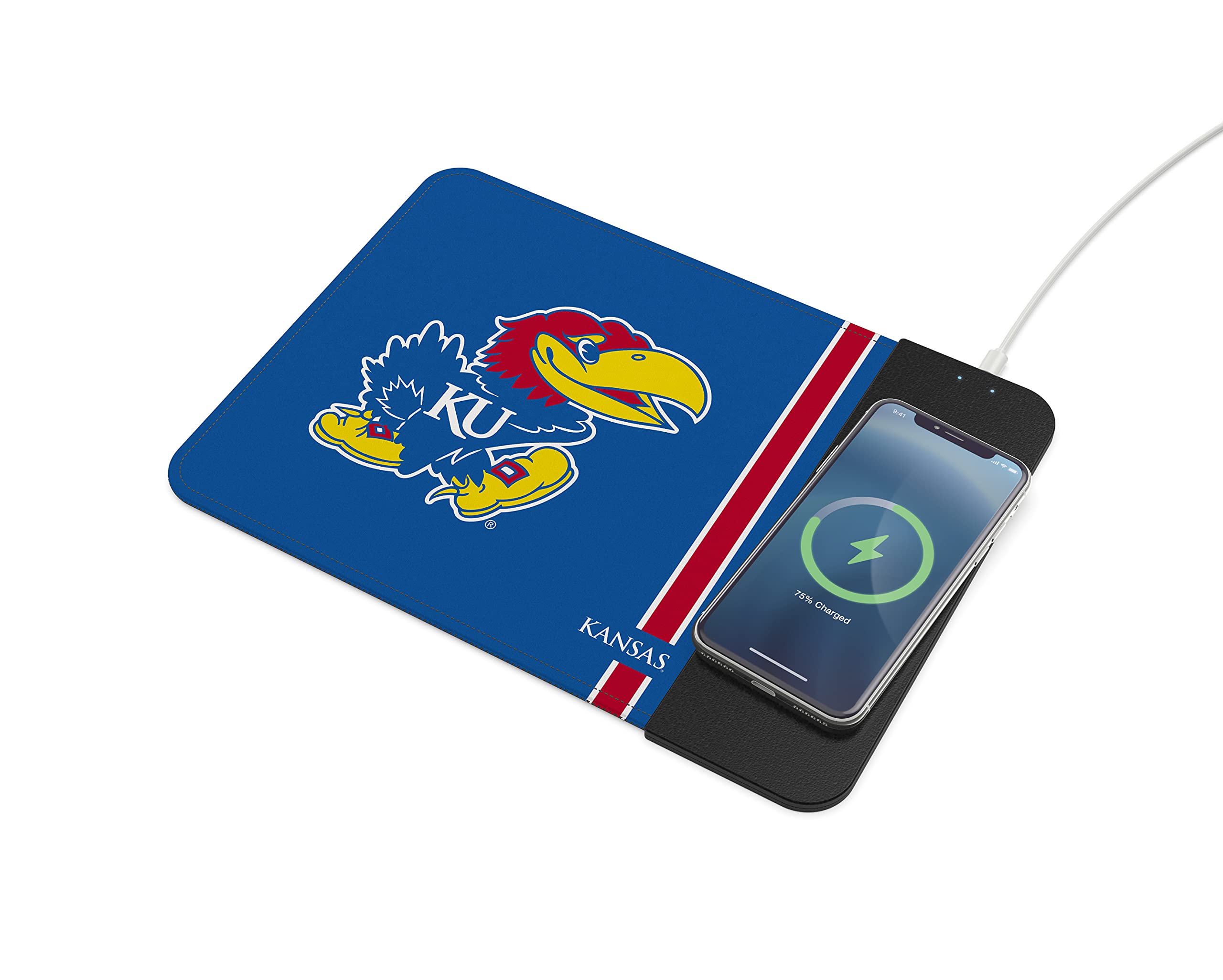 SOAR NCAA Wireless Charging Mouse Pad, Kansas