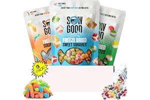 Freeze Dried Candy Variety Pack by Sow Good - Freeze Dried Skittles, Sour Worms, Sweet Squares & Other Varieties - Perfect Candy Variety Pack, Boxed for Snack Lovers by Hangry Kits