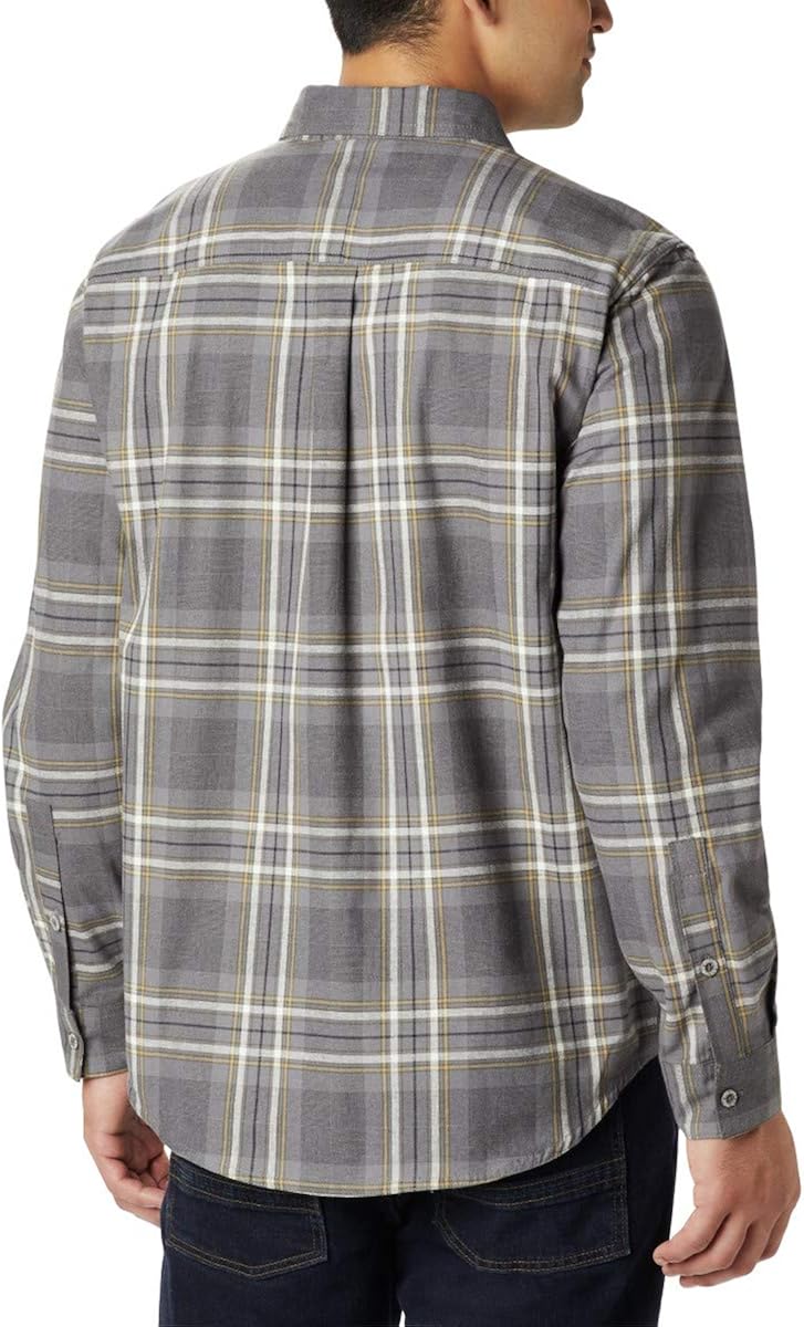 Columbia Men’s Boulder Ridge Long Sleeve Flannel Shirt, Comfortable Stretch Cotton at  Men’s Clothing store