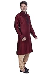 KISAH Men's Indian Front Open Jaquard Cotton Silk