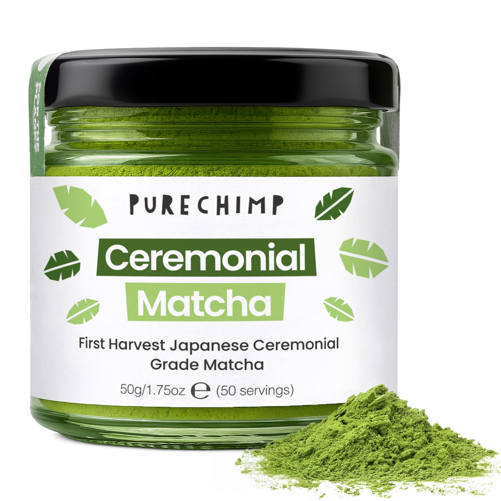 PureChimp Ceremonial Grade Matcha Powder 50g. 100% Pure Green Tea ...