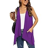 Veryoung Women's Lightweight Cardigan Casual Soft Long Sleeve Floral Knit Cardigans with Pockets High Low Hem Draped Duster
