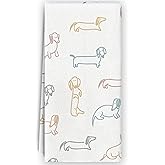 Bnzolyoia Wiener Dog Kitchen Towels - Dachshund Gifts for Women, Wiener Kitchen Decor, Dog Mom Gifts, Line Art Dachshund Hand Towels Dish Towels for Bathroom Kitchen, 16x24 Inch