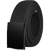Drizzte Men's Plus Size Belts 39-75inch Casual Canvas Cloth Fabric Belt for Jeans