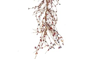 J'FLORU Artificial Pip Berry Garland,America Patriotic Garland Red White Blue Pip Berry Garland for 4th of July Decor Independence Day Decoration