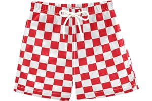 UMIRIKO Boys Swim Trunks Black White Buffalo Check Plaid Toddler Swim Shorts Bathing Suit Swimsuit Toddler Boy Swimwear 2T 20205720