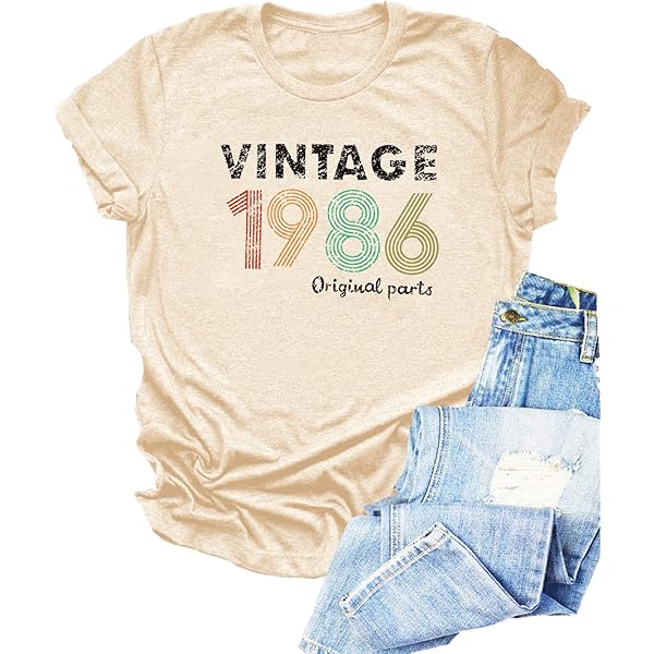 Vintage 1986 Vrouwen Tees Shirt Zomer 40e Verjaardag Shirts