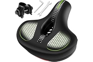 COOGEO Oversized Bike Seat Compatible with Peloton, Comfort Bicycle Seat Fit Exercise or Road Stationary Wide Soft Padded Breathable Waterproof Universal Bike Saddle for Men Women