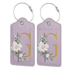 2 PCS Flower Lette G Luggage Tag for Suitcases