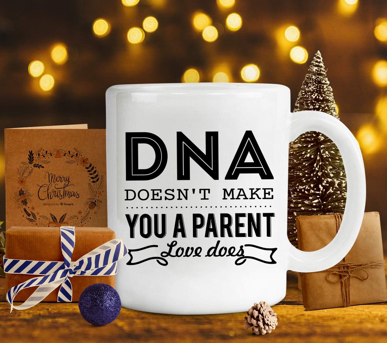 dna doesn t make you a parent love does mug 11 oz ceramic white coffee mugs parents funny tea mug mothers day fathers day cups new year gifts