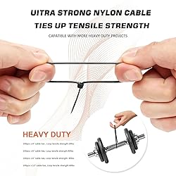 Cable Zip Ties,400 Pack Black Assorted Sizes