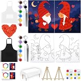 PAILIM Sip and Paint kit for Adults Gnome Pre Drawn Canvas Party Kits | 8x10In Couples Painting kit Date Night With Easel Beginner-Friendly Couples Crafts Activities 2PACK Paint Night Kit