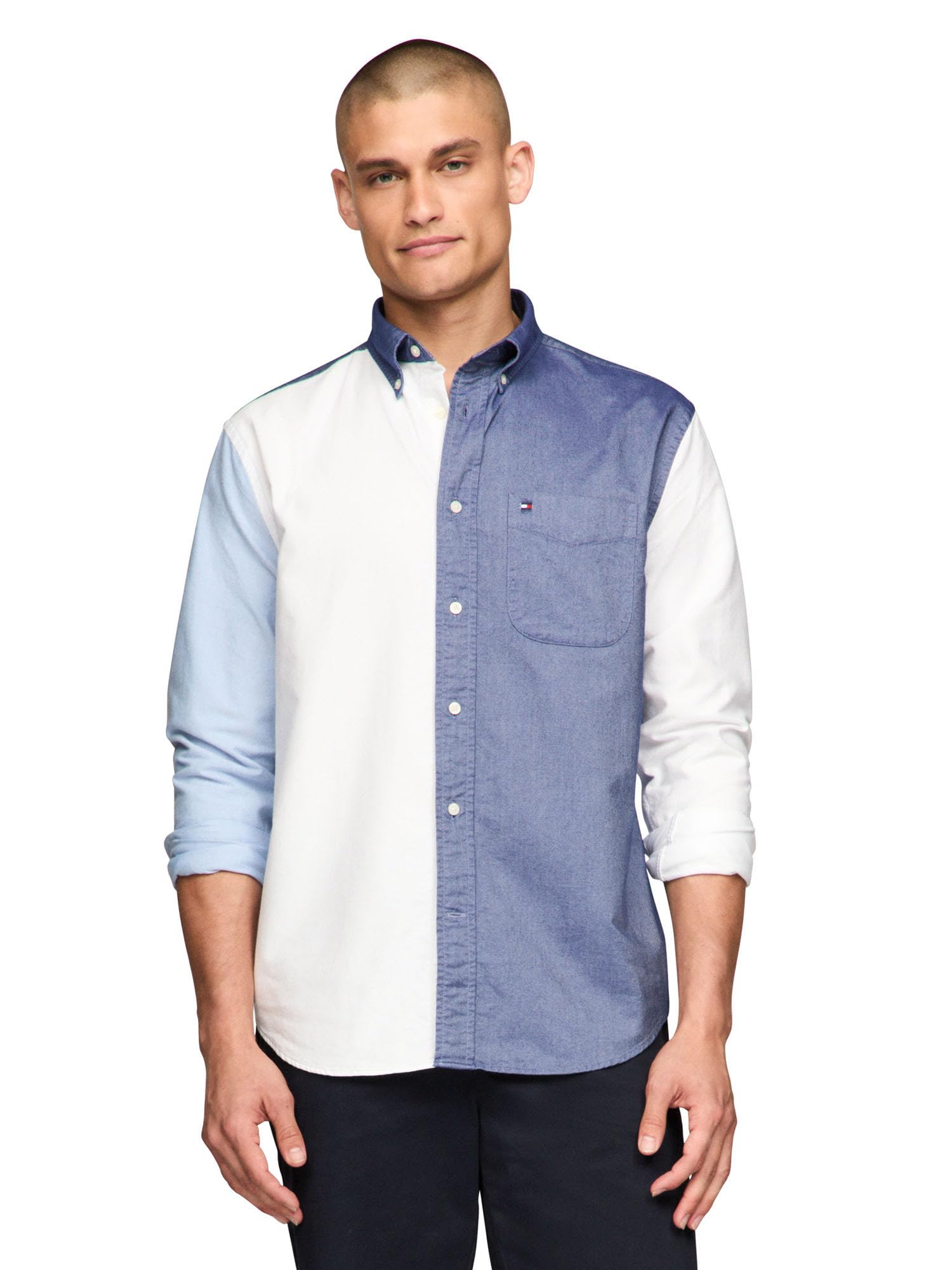 Tommy Hilfiger Men’s Heritage Oxford Block Regular Long Sleeve Shirts